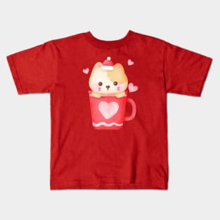 Merry Christmas, Meowy Christmas, cute and adorable Christmas cat. Kids T-Shirt